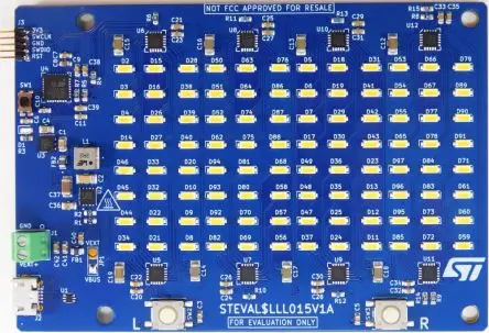Produktfoto 1 von STMicroelectronics 96-LED-Panel-Evaluierungsboard basierend auf LED1202 MCU, Evaluierungsplatine Entwicklungstool
