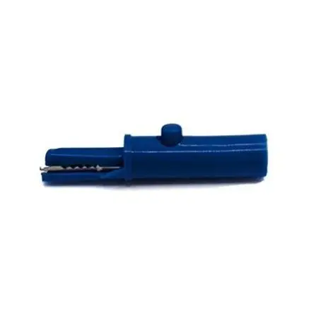 Produktfoto 1 von Mueller Electric Vernickelte 8 mm Krokodilklemme, Blau, 19A ABS Isoliert