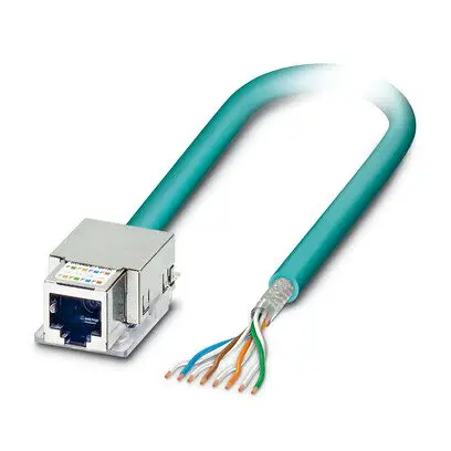Produktfoto 1 von Phoenix Contact NBC Cat.5 Ethernet-Kabel, 2 m, Grün 2 Abgeschirmt Geschirmt, Aussen ø 6.4 mm Außen-ø , Polyurethan
