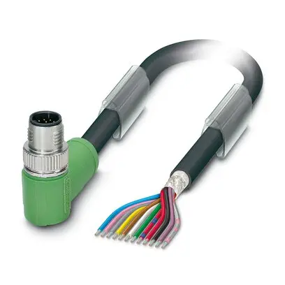 Produktfoto 1 von Phoenix Contact SAC, 12-polig Steuerleitung, M12, Rechtwinklig, Gerade Stecker / M12, Nicht abgeschlossen, Länge 5 m