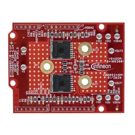 Produktfoto 1 von Infineon BTH500xx-1LUA Evaluierungsplatine, Power PROFETTM + 24/48-V-Shield für Arduino Motorsteuerung, für Arduino