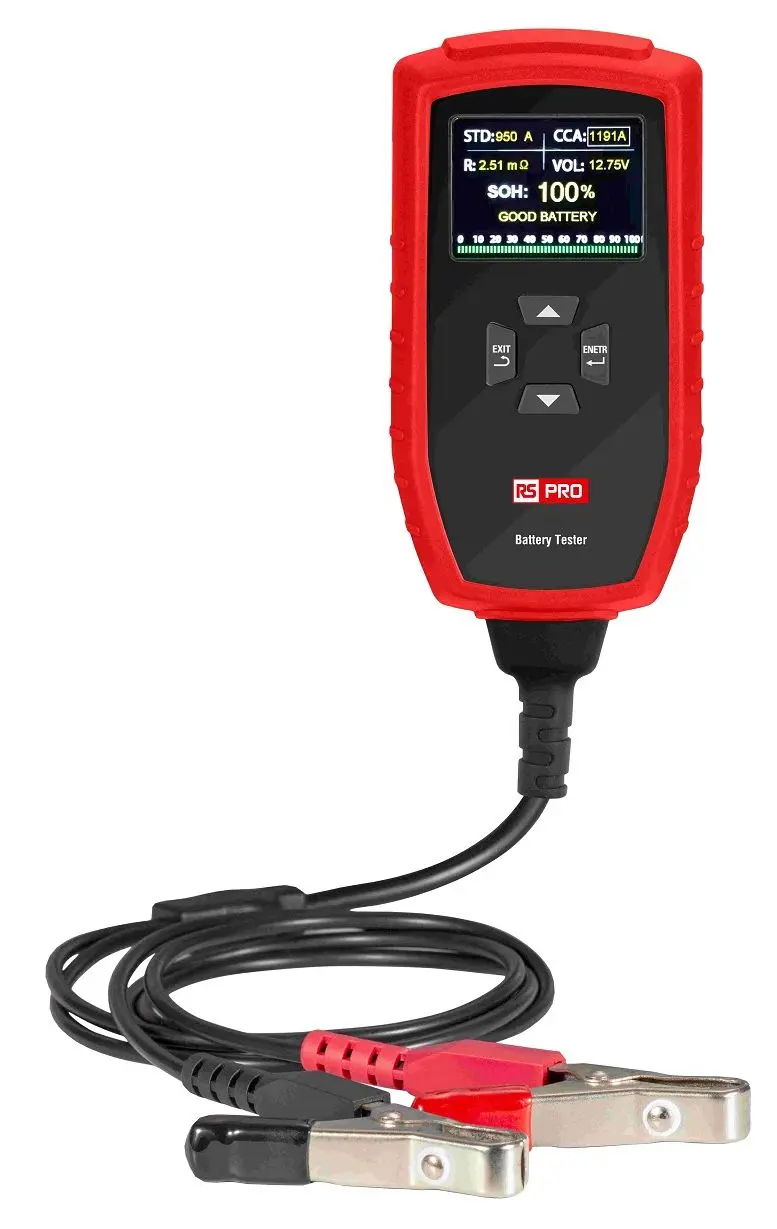 Produktfoto 1 von RS PRO Batterietester Bleisäure Akkus/Batterien