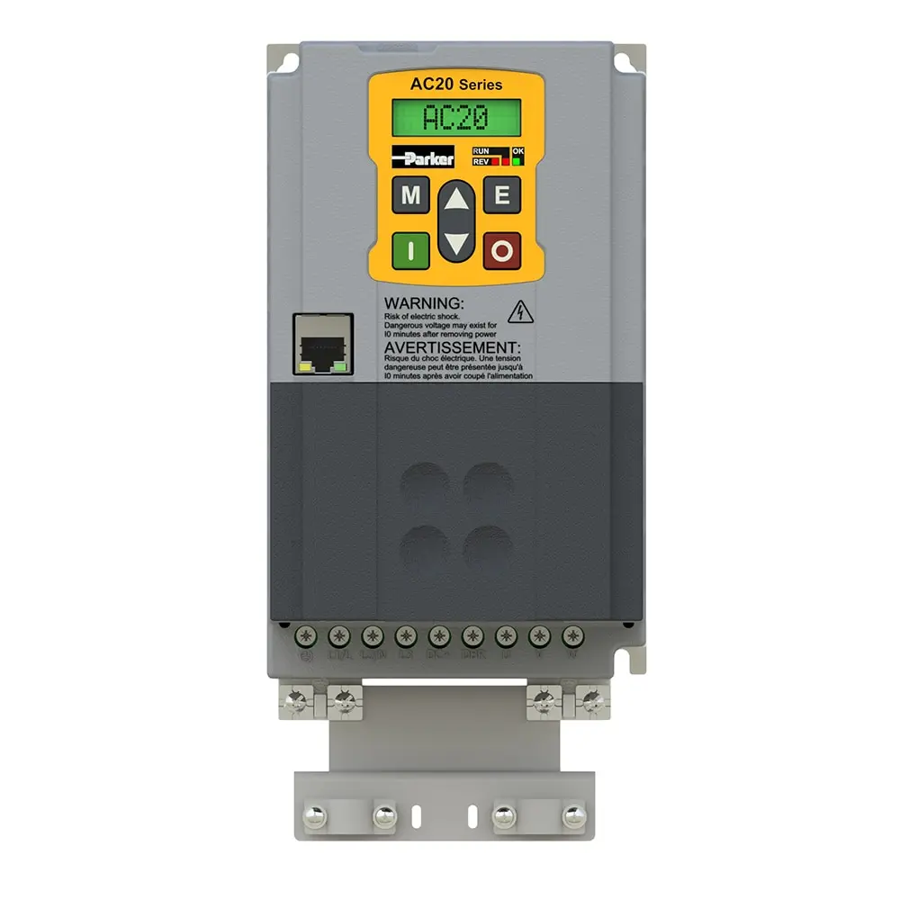 Produktfoto 1 von Parker AC20 3-Phasen Antrieb mit regelbarer Drehzahl 1.5 kW 480 V ac 0Hz