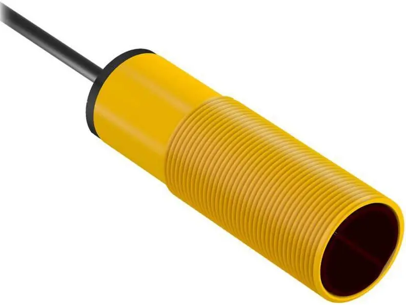 Produktfoto 1 von Banner zylindrisch Optischer Sensor, Dagegen, Bereich 300 mm, NPN Ausgang, Anschlusskabel, Hell-/dunkelschaltend