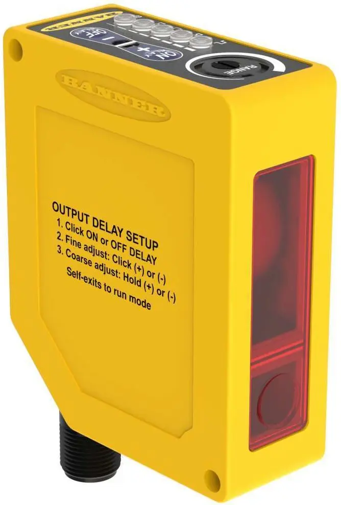 Produktfoto 1 von Banner Rechteckig Optischer Sensor, Annäherung, Bereich 2000 mm, PNP Ausgang, Integral QD, Hell-/dunkelschaltend
