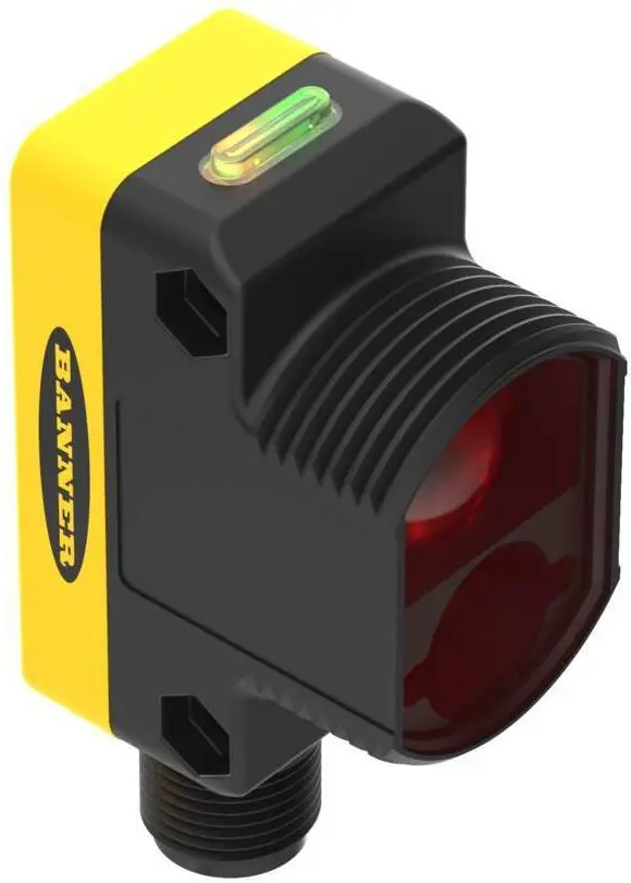 Produktfoto 1 von Banner Rechteckig Optischer Sensor, Annäherung, Bereich 300 mm, NPN/PNP Ausgang, Integral QD, Hell-/dunkelschaltend