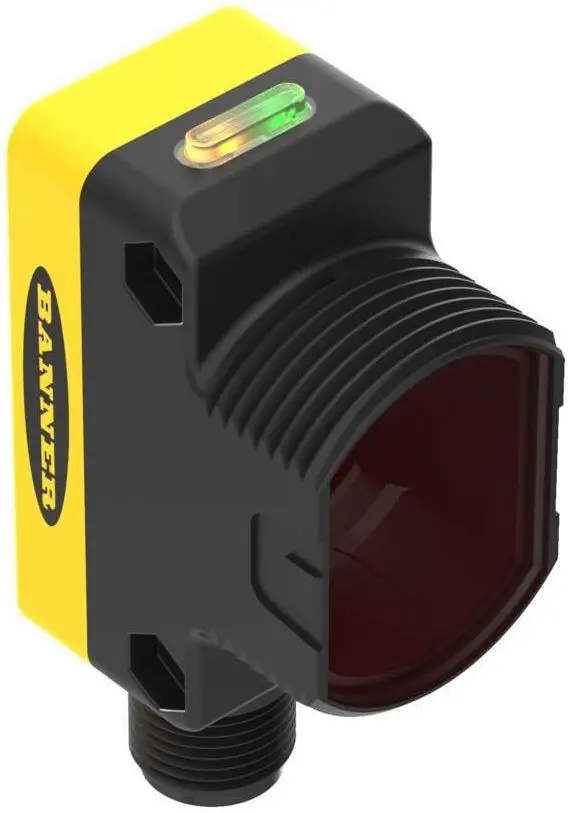 Produktfoto 1 von Banner Rechteckig Optischer Sensor, Annäherung, Bereich 600 mm, NPN/PNP Ausgang, Integral QD, Hell-/dunkelschaltend