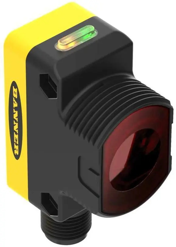 Produktfoto 1 von Banner Rechteckig Optischer Sensor, Dagegen, Bereich 60 m, NPN/PNP Ausgang, Integral QD, Hell-/dunkelschaltend