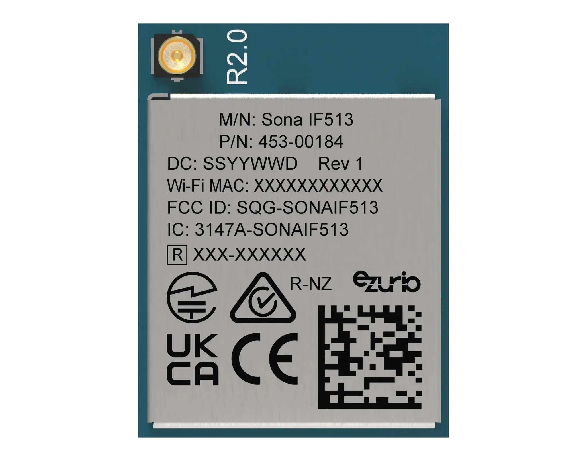 Produktfoto 1 von Ezurio WLAN-Modul 3.5 V AES, WPA2, IEEE 802.11i, WPA3, WPA Bluetooth, WLAN