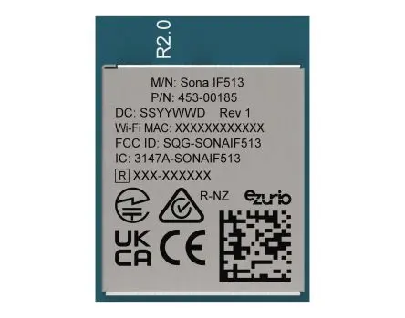 Produktfoto 1 von Ezurio WLAN-Modul 3.5 V WPA, WPA2 WLAN 6E Triband 1x1 MIMO IEEE 802.11a/b/g/n/ac/ac/ax WLAN, Bluetooth 5.4 Dualmodus
