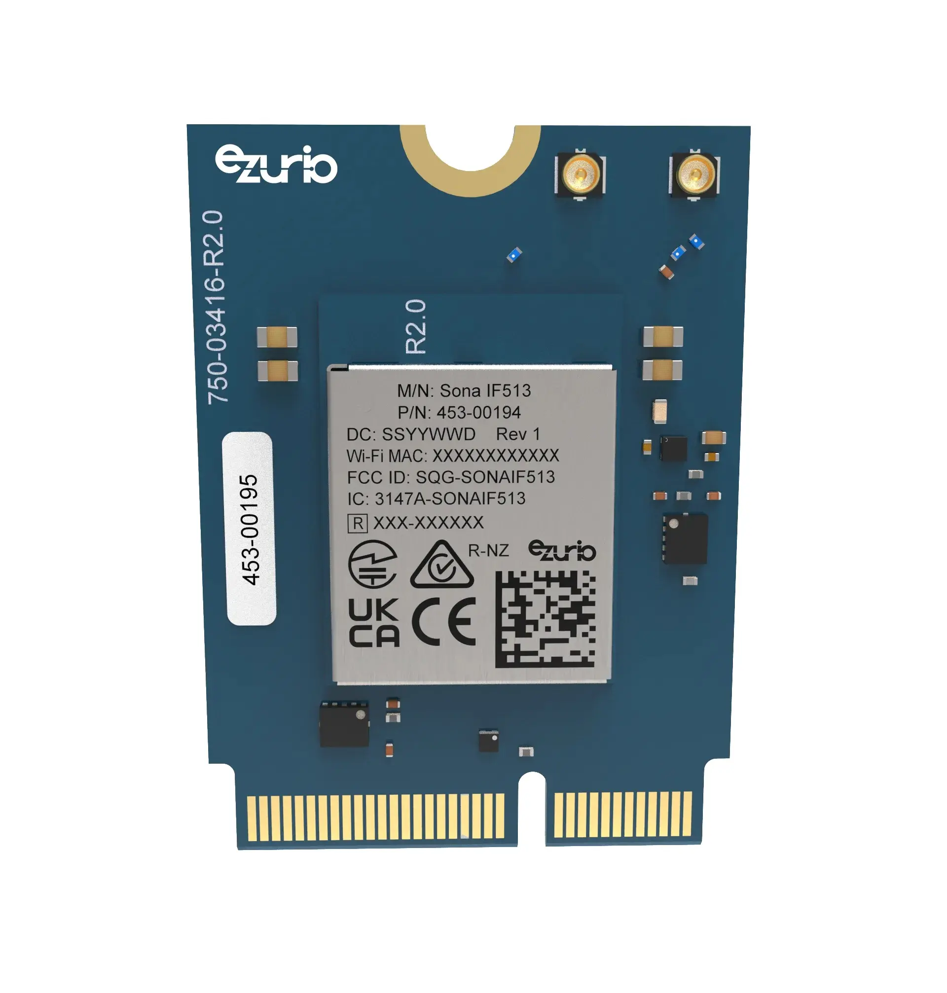 Produktfoto 1 von Ezurio WLAN-Modul 3.5 V WPA2, WPA 5.2, 5.4, 4.2, Bluetooth 2.1 EDR, 5.1, 5.0, 4, IEEE 802.11a/b/g/n/ac/ax, 5.3