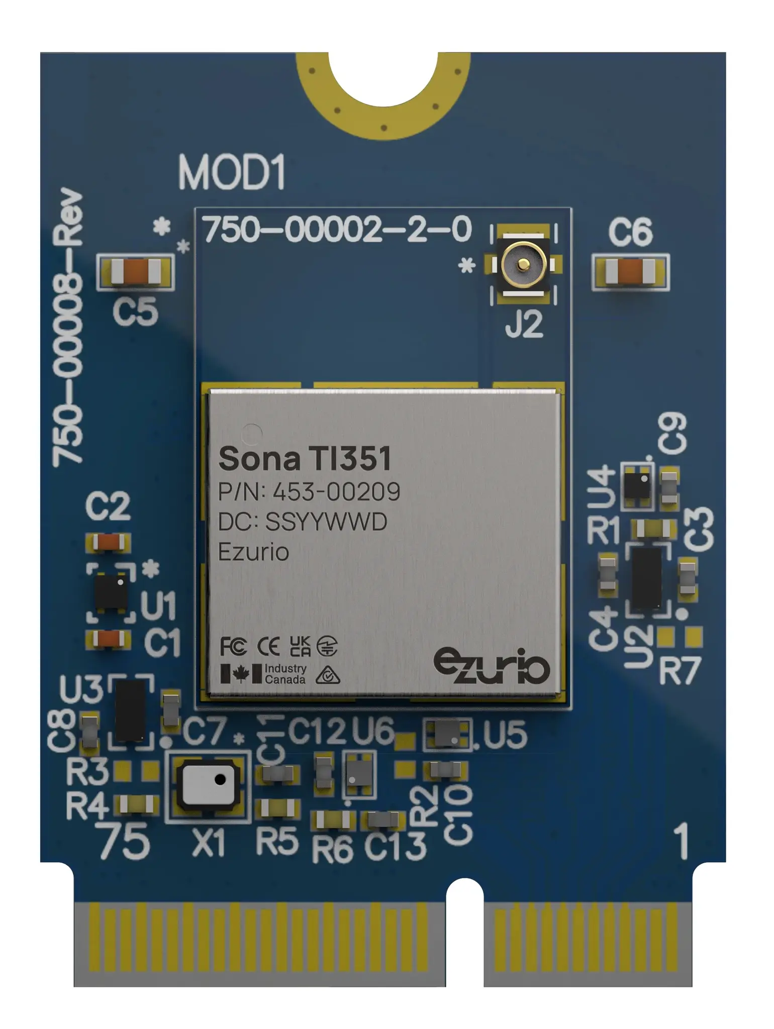 Produktfoto 1 von Ezurio WLAN-Modul 3.6 V WPA3, Hardwarebasiertes WPA2 WLAN, Bluetooth Low Energy (BLE)