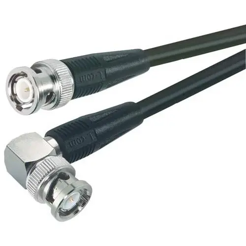 L-Com CC58C Koaxialkabel Stecker, 50 Ω Stecker, 4 ft, BNC, Rechtwinklig / BNC, Schwarz