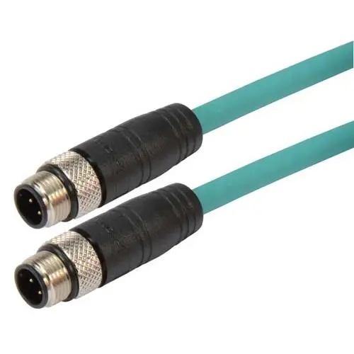 Produktfoto 1 von L-Com TRG Cat.5e Netzwerkkabel, 1 m, Grün, A RJ45, Gerade Stecker Abgeschirmt Stecker, B M12, Thermoplast