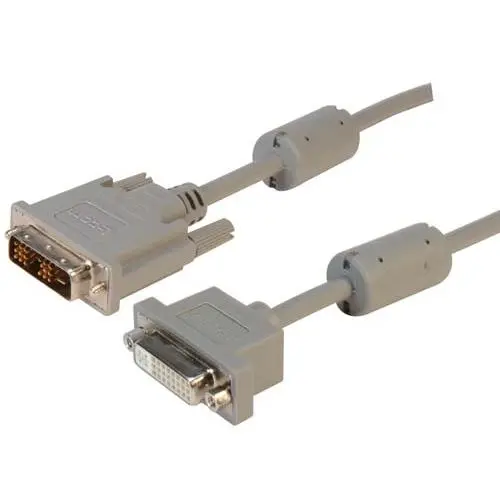Produktfoto 1 von L-Com DVI-Kabel A DVI-D Single Link-Anschluss - Stecker B DVI-D - Buchse, 3 ft Polyvinylchlorid Grau