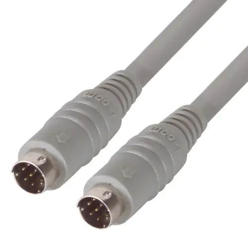 Produktfoto 1 von L-Com DIN Videokabel, Mini-DIN8, Stecker / Stecker Grau, L. 6 ft