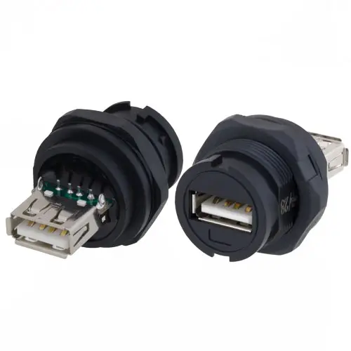 Produktfoto 1 von L-Com, Gerade U2C00003 USB-Steckverbinder Stecker USB Typ A 1, Panel USB 2.0 IP40