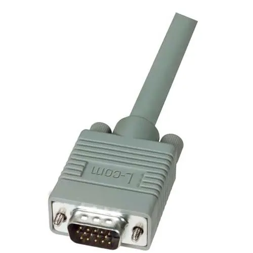 Produktfoto 1 von L-Com VGA-Kabel A D-SUB / Stecker B D-SUB / Stecker Aluminium, Polyesterfolienabschirmung, Polyvinylchlorid Hellgrau