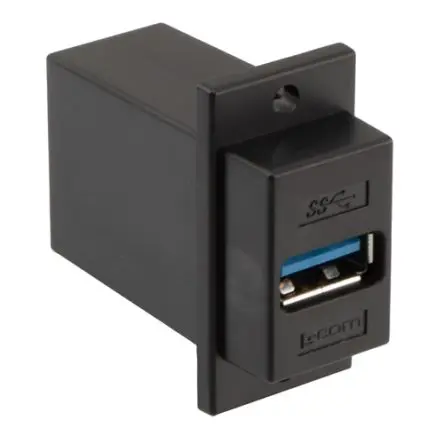 Produktfoto 1 von L-Com, Gerade ECF504-3AA-BLK USB-Steckverbinder Buchse 1, Panel USB 3.0