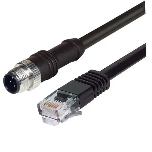 Produktfoto 1 von L-Com M12RJ45, 4-polig Kabel, Gerade Stecker / Gerade Stecker