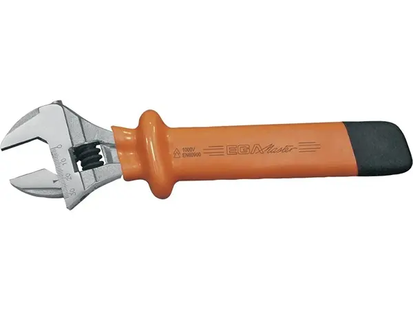 Produktfoto 1 von Ega-Master VDE 1000V zugelassen Schraubenschlüssel Verstellbarer Schraubenschlüssel, Gerade Griff, Backenweite 24 mm, /