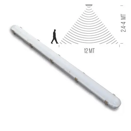 Produktfoto 1 von SEEREP SLIM LED TRI-PROOF - RADAR LED Deckenlampe, 240V / 81 W 1 Korrosionsschutz 11000 lm, 80 mm IP65 x 78mm x 1.55 m