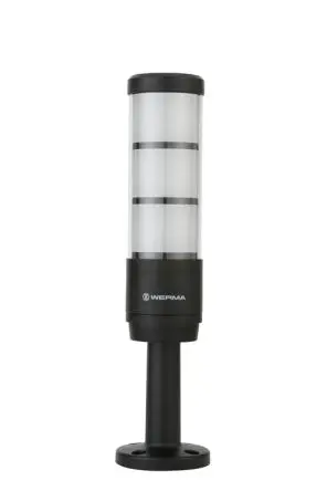Produktfoto 1 von Werma RST-56 LED Signalturm 3-stufig Linse Gelb, Grün, Rot 24V permanent Basis 286 mm