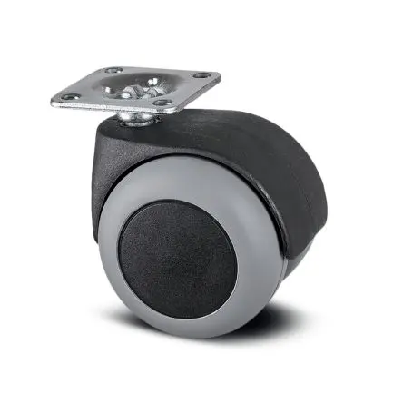 Produktfoto 1 von Tente Drehbar Rolle, Rad ø 50 mm, 40 kg, Ges H. 63 mm, Rad B. 10 mm, Polypropylen
