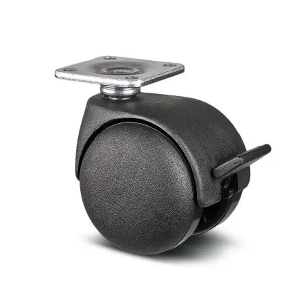 Produktfoto 1 von Tente Gebremst, schwenkbar Rolle, Rad ø 50 mm, 10 kg, Ges H. 63 mm, Rad B. 8 mm, Polypropylen