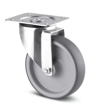 Produktfoto 1 von Tente Drehbar Rolle, Rad ø 100 mm, 80 kg, Ges H. 128 mm, Rad B. 32 mm, Polypropylen