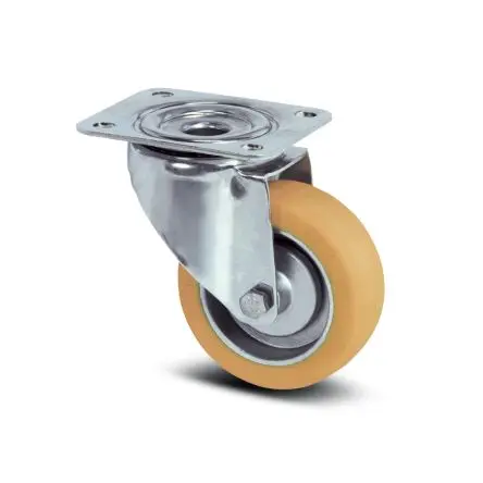 Produktfoto 1 von Tente Drehbar Rolle, Rad ø 100 mm, 80 kg, Ges H. 128 mm, Rad B. 35 mm, Aluminium