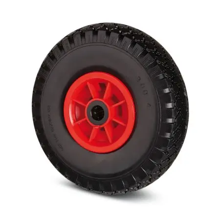Produktfoto 1 von Tente Polypropylen Rollwagenrolle Schwarz, Rot, 75 kg Ø 389 mm, B. 85 mm