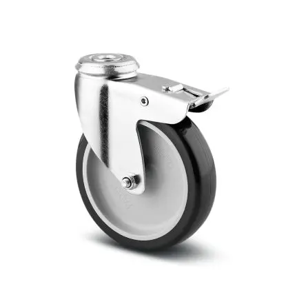 Produktfoto 1 von Tente Gebremst, schwenkbar Rolle, Rad ø 100 mm, 70 kg, Ges H. 125 mm, Rad B. 25 mm, Polypropylen
