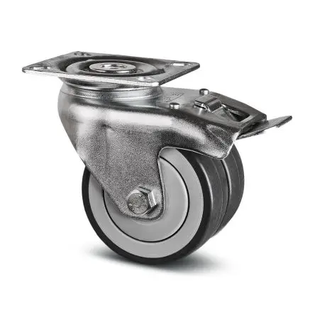 Produktfoto 1 von Tente Gebremst, schwenkbar Rolle, Rad ø 75 mm, 85 kg, Ges H. 99 mm, Rad B. 25 mm, Polypropylen