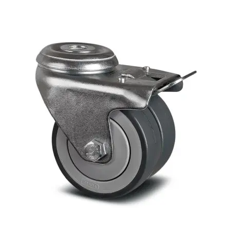 Produktfoto 1 von Tente Gebremst, schwenkbar Rolle, Rad ø 75 mm, 85 kg, Ges H. 99 mm, Rad B. 25 mm, Polypropylen