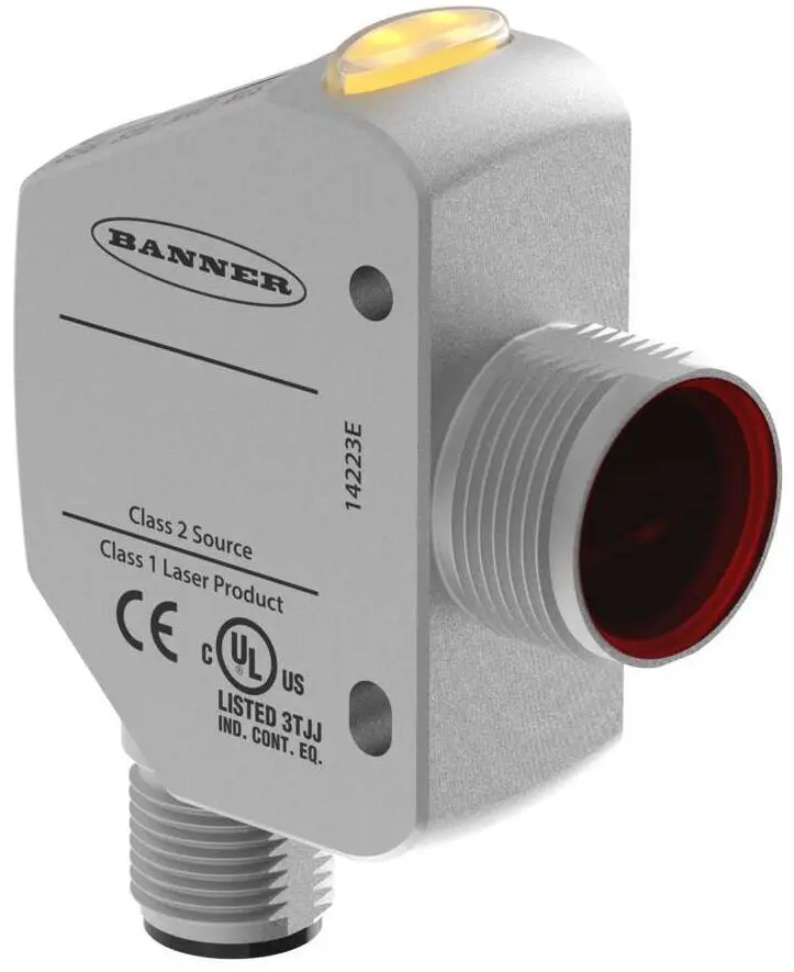 Produktfoto 1 von Banner Rechteckig Optischer Sensor, Bereich 25 → 500 mm, analog-Ausgang, Integrierter 5-poliger