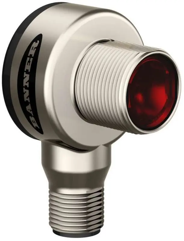 Produktfoto 1 von Banner zylindrisch Optischer Sensor, Hintergrundunterdrückung, Bereich 100 mm, PNP Ausgang, 4-polig M12,
