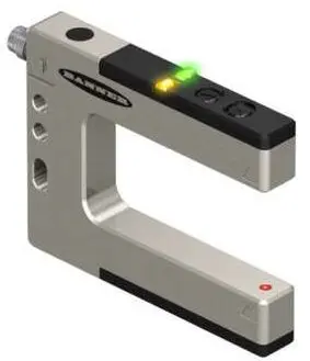 Banner U Shaped (Also: Fork; Gabel) Optischer Sensor, Dagegen, Bereich 30 mm, PNP Ausgang, M8, Hell-/dunkelschaltend