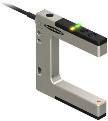 Produktfoto 1 von Banner U Shaped (Also: Fork; Gabel) Optischer Sensor, Dagegen, Bereich 50 mm, PNP/NPN Ausgang, M12,