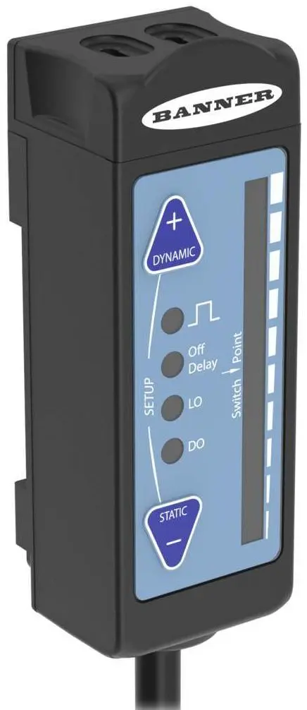 Produktfoto 1 von Banner Optischer Sensor, Diskret, Bereich 50 mm, Bipolar (NPN/PNP) Ausgang, 5-polig M12 Integral QD