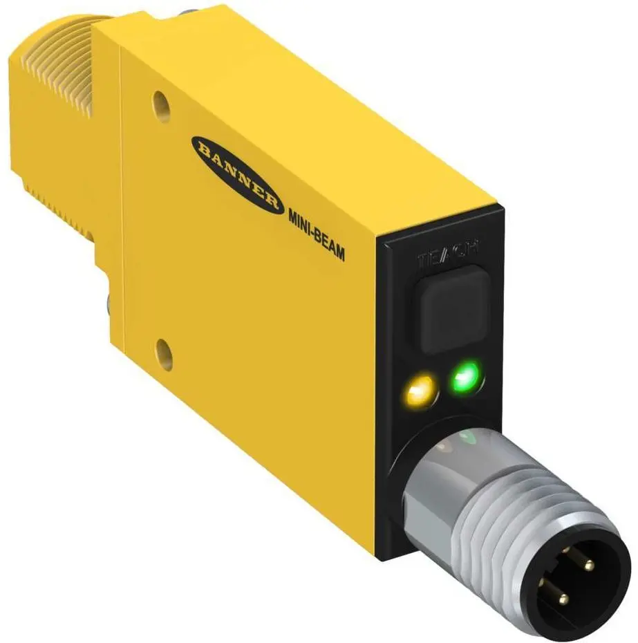 Produktfoto 1 von Banner Kubisch Optischer Sensor, Konvergent, Bereich 650 mm, Bipolare NPN/PNP Ausgang, 5-polig M12 Integral QD