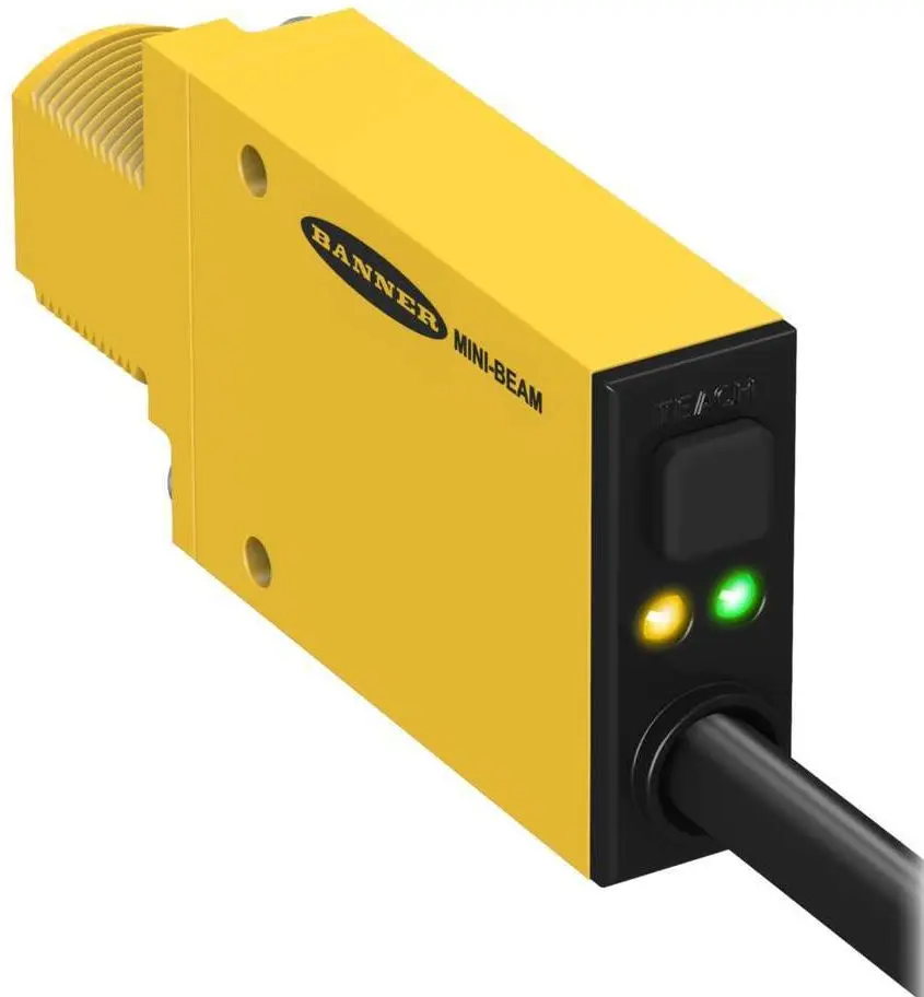 Produktfoto 1 von Banner Kubisch Optischer Sensor, Diffus, Bereich 380 mm, Bipolare NPN/PNP Ausgang, Zopf QD