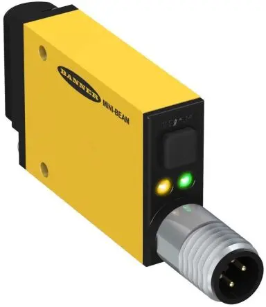 Produktfoto 1 von Banner Kunststoff Bipolare NPN/PNP LWL-Sensor 36 mm Glasfasersensor IP67 1ms
