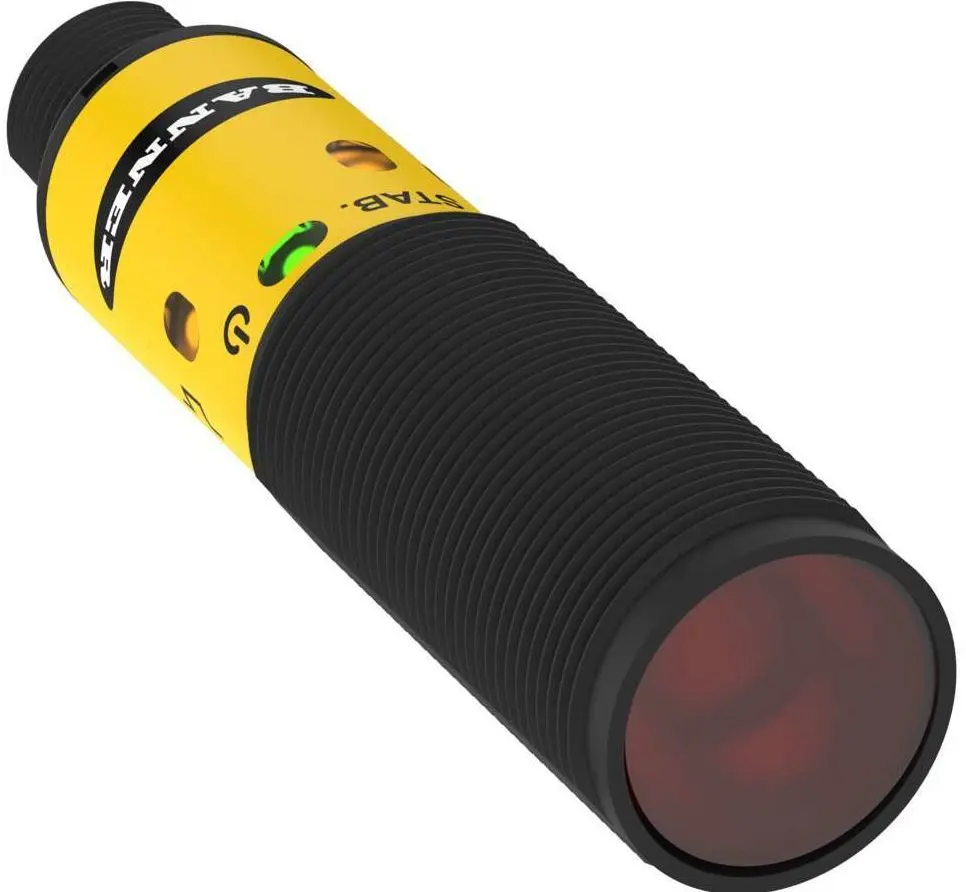 Produktfoto 1 von Banner zylindrisch Optischer Sensor, Empfänger, Bereich 25 m, PNP Ausgang, M12, Hell-/dunkelschaltend