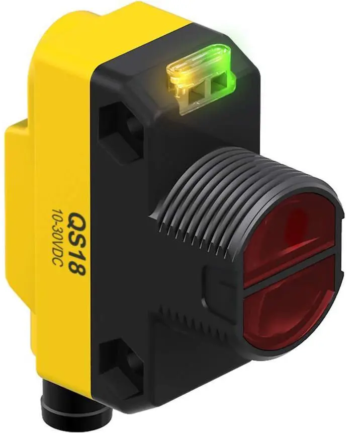 Produktfoto 1 von Banner Rechteckig Optischer Sensor, Diffus, Bereich 800 mm, 2 NPN/2 PNP Ausgang, M8 Integral QD, Hell-/dunkelschaltend