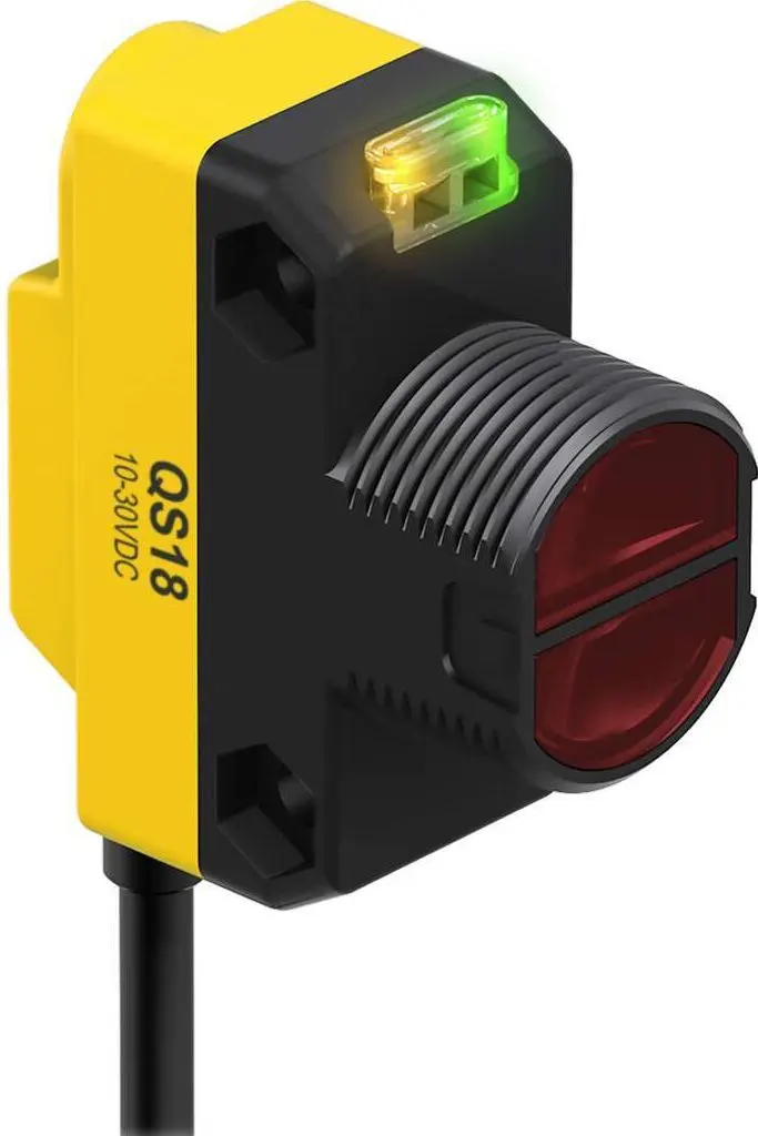 Produktfoto 1 von Banner Rechteckig Optischer Sensor, Diffus, Bereich 800 mm, NPN Ausgang, M12 Anschlusskabel QD, Hell-/dunkelschaltend