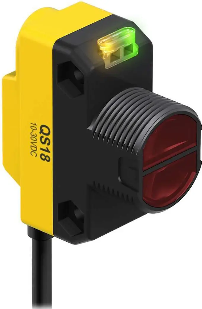 Produktfoto 1 von Banner Rechteckig Optischer Sensor, Diffus, Bereich 800 mm, PNP Ausgang, Anschlusskabel, Hell-/dunkelschaltend