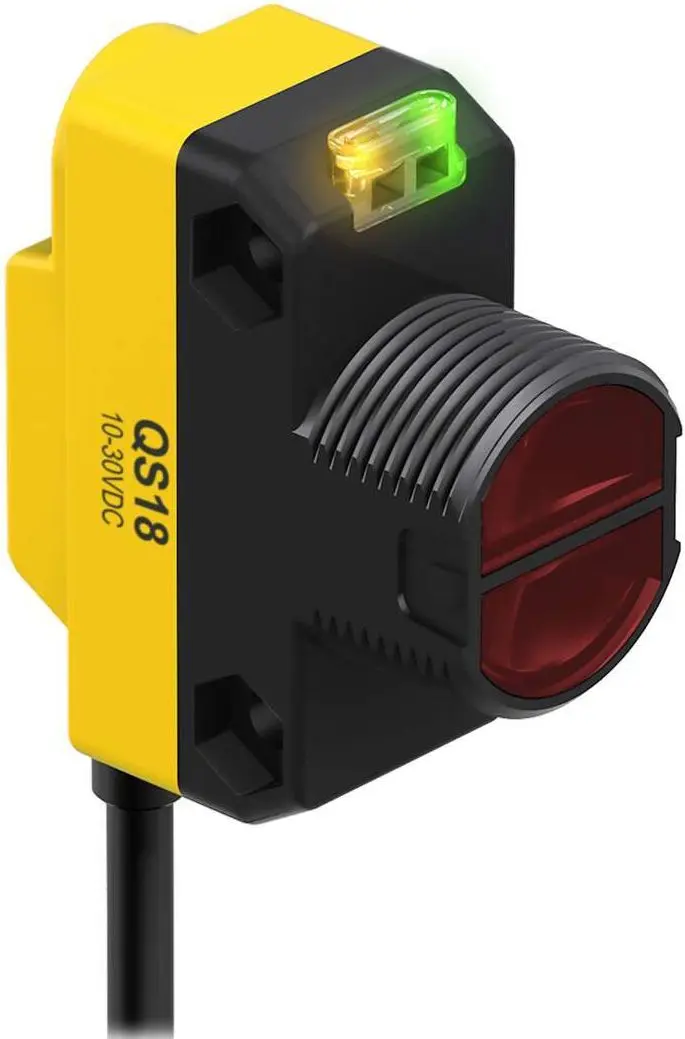 Produktfoto 1 von Banner Rechteckig Optischer Sensor, Diffus, Bereich 800 mm, PNP Ausgang, 4 - Pin M12 Pigtail QD, Hell-/dunkelschaltend