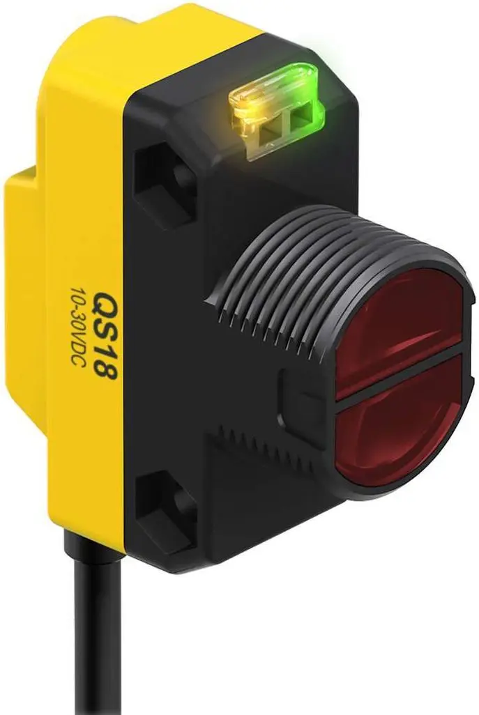 Produktfoto 1 von Banner Rechteckig Optischer Sensor, Diffus, Bereich 600 mm, PNP Ausgang, 4 - Pin M12 Pigtail QD, Hell-/dunkelschaltend