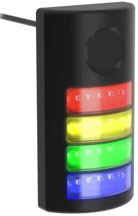 Produktfoto 1 von Banner TLF100 LED LED-Signalleuchte Akustischer Alarm 4-stufig Linse Gelb, Rot, Grün, Blau 24V dc Dauer,